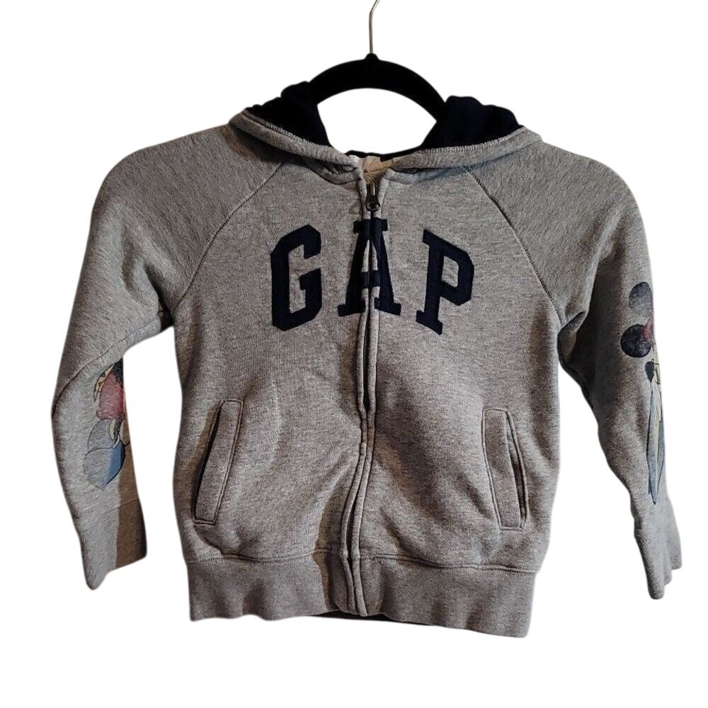 Gap Disney Grey Mickey Mouse Zip‎ Up Jacket Hoodie size 5 Years
